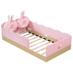 Letto a piattaforma singolo con cuscini, design incantevole e borse portaoggetti