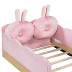Letto a piattaforma singolo con cuscini, design incantevole e borse portaoggetti