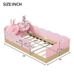 Letto a piattaforma singolo con cuscini, design incantevole e borse portaoggetti