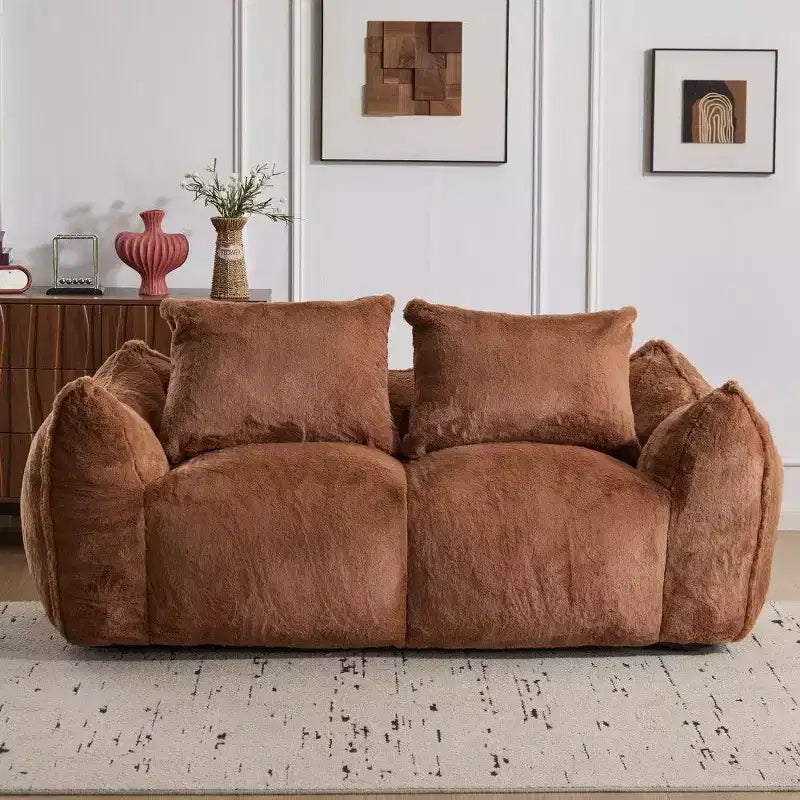 Divano a Sacco, Nessun Montaggio Richiesto, 75.2" Oversize Soffice a Due Posti