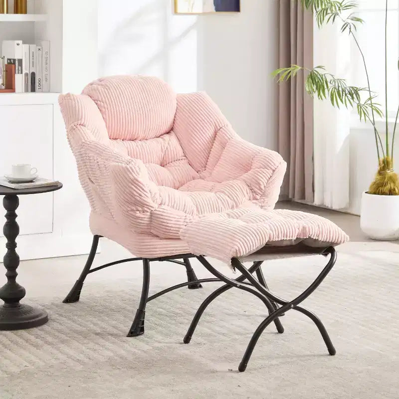 Poltrona Relax, Poltrona Accent Moderna con Pouf