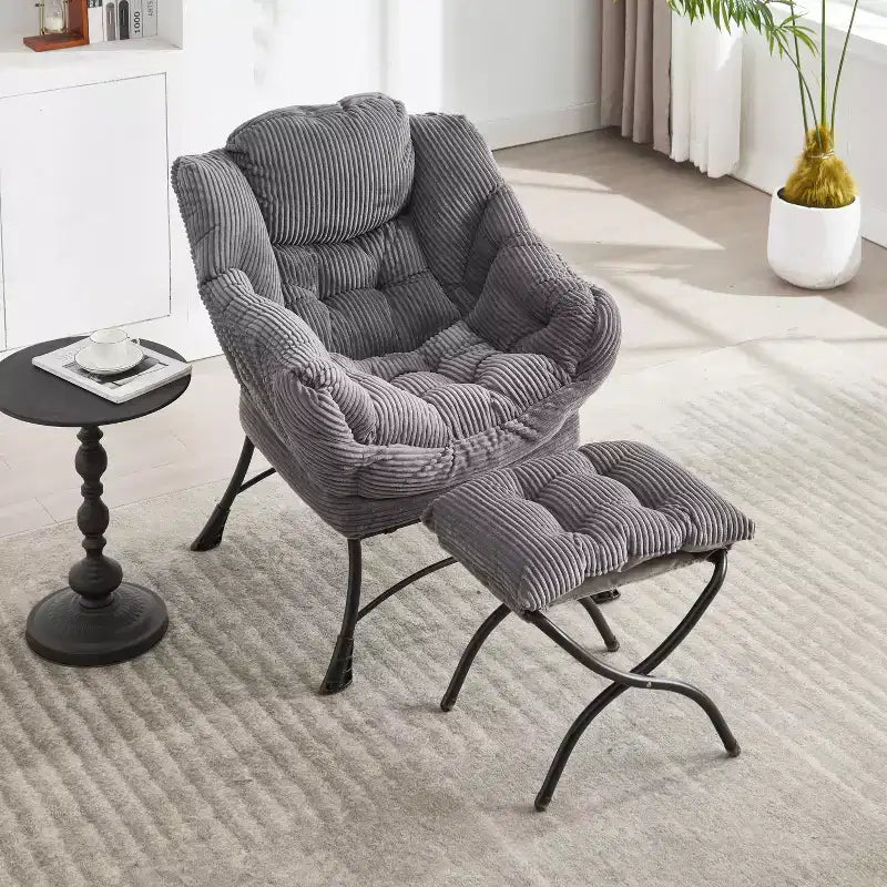 Poltrona Relax, Poltrona Accent Moderna con Pouf