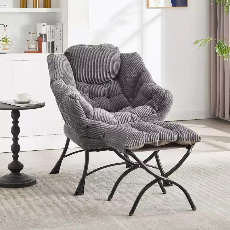 Poltrona Relax, Poltrona Accent Moderna con Pouf