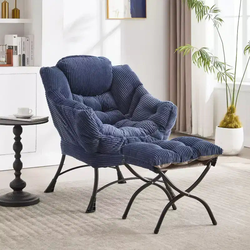 Poltrona Relax, Poltrona Accent Moderna con Pouf