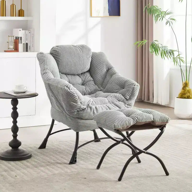 Poltrona Relax, Poltrona Accent Moderna con Pouf