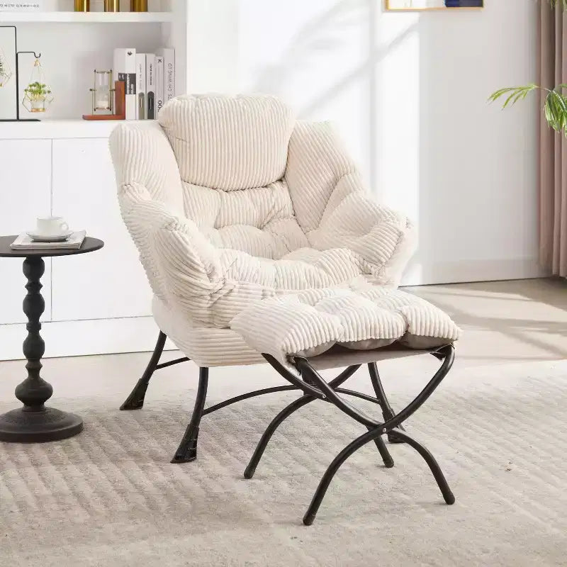 Poltrona Relax, Poltrona Accent Moderna con Pouf