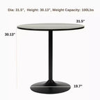 Tavolo da pranzo rotondo da 31,5" con base a piedistallo in metallo