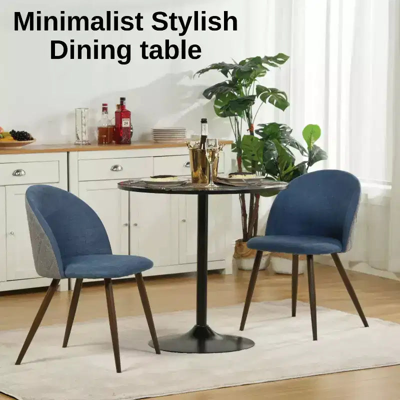 Tavolo da pranzo rotondo da 31,5" con base a piedistallo in metallo