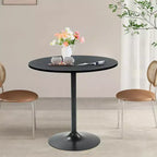 Tavolo da pranzo rotondo da 31,5" con base a piedistallo in metallo