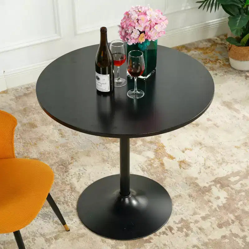Tavolo da pranzo rotondo da 31,5" con base a piedistallo in metallo