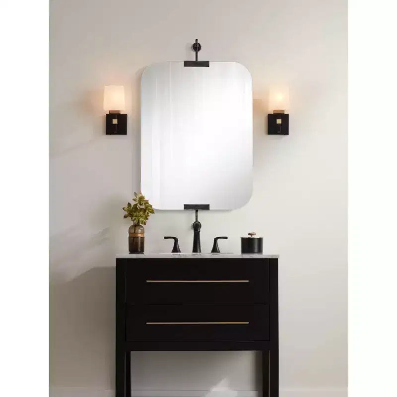 Specchio da Parete Penbrook 24x42 con Bordo Lucidato Nero Invecchiato
