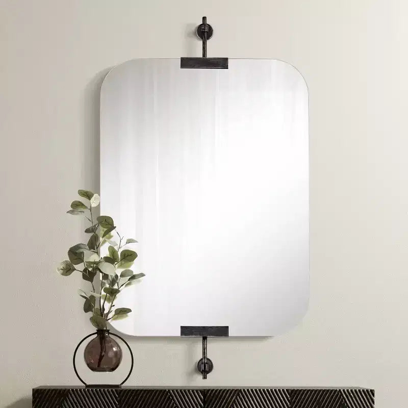 Specchio da Parete Penbrook 24x42 con Bordo Lucidato Nero Invecchiato