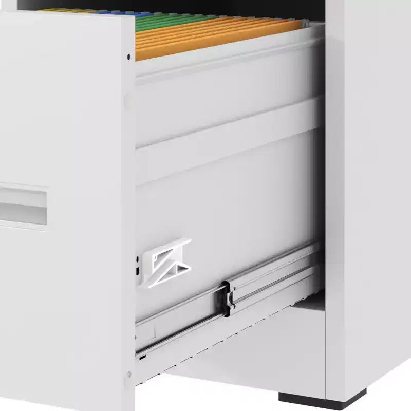 Classificatore verticale in metallo sottile bianco a 3 cassetti da 40H