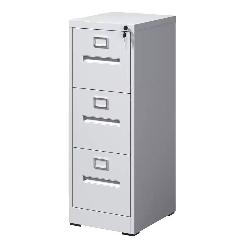 Classificatore verticale in metallo sottile bianco a 3 cassetti da 40H