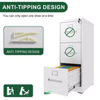 Classificatore verticale in metallo sottile bianco a 3 cassetti da 40H