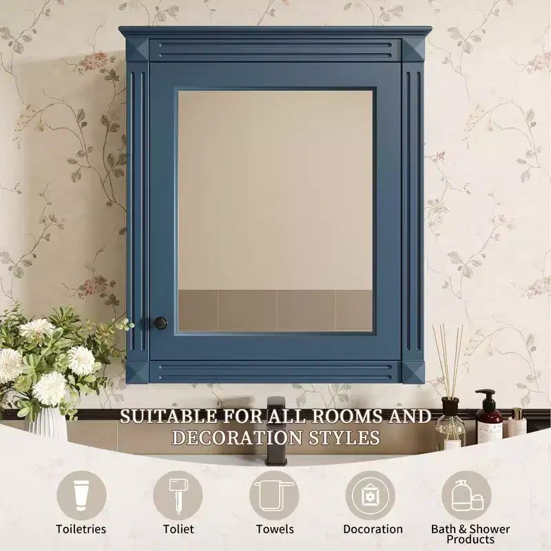 Pensile da bagno 61x68,5 cm con specchio e ripiano regolabile