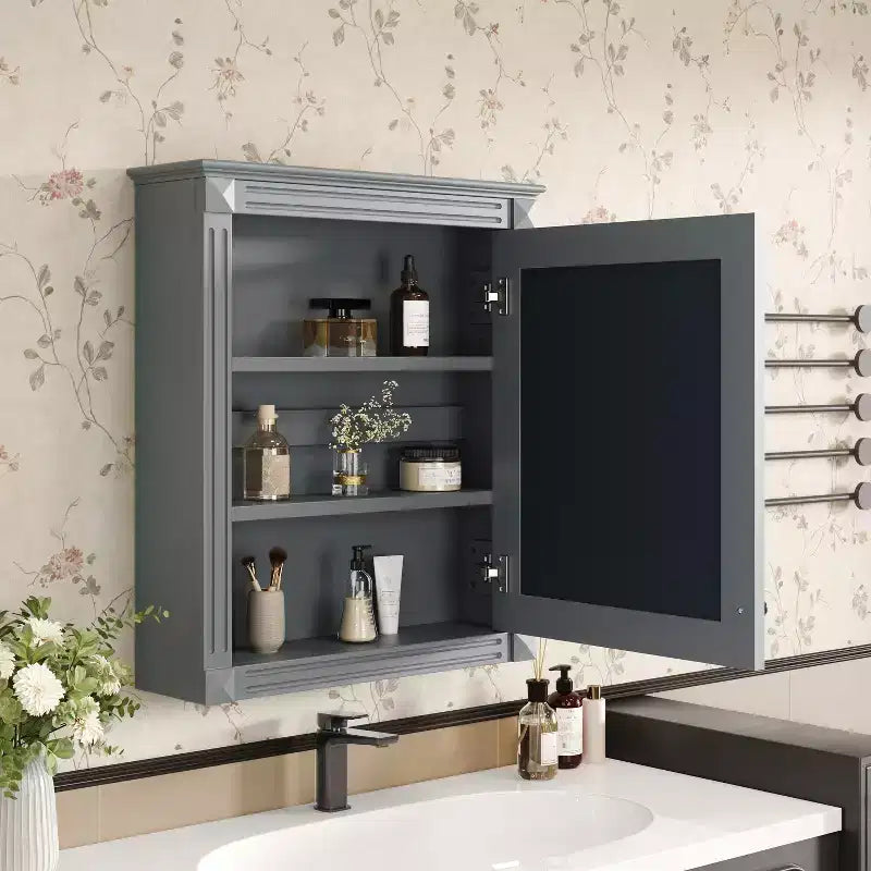 Pensile da bagno 61x68,5 cm con specchio e ripiano regolabile