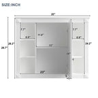 Pensile a specchio 35 x 28 con 6 ripiani aperti