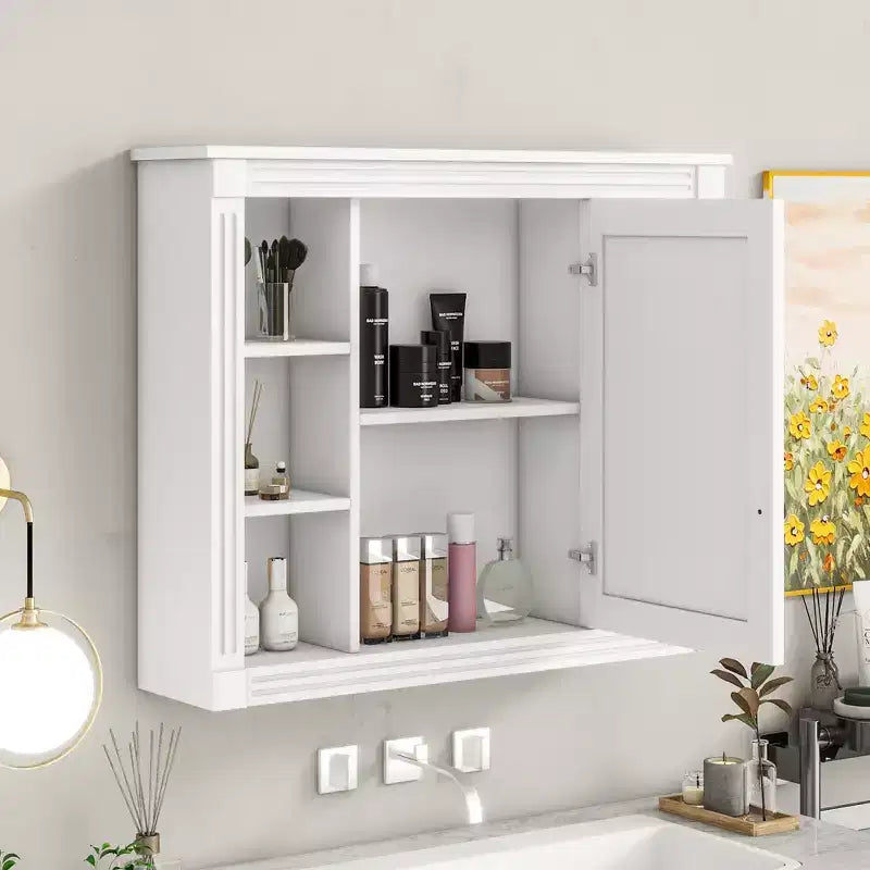 Pensile a specchio 35 x 28 con 6 ripiani aperti