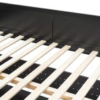 Letto a soppalco moderno a grandezza naturale con scale contenitore, scrivania a U, cassetti e pannello forato