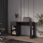 Scrivania per Computer da 120 cm, Scrivania da Studio con Cassetto, Vano a Giorno, Scrivania Moderna con Due Ripiani, Scrivania per Ufficio Domestico, Studio, Piccoli Spazi