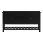 Consolle, Tavolo da divano in legno, Tavolo d'ingresso con 2 ante dal design poligonale, Consolle moderna per soggiorno, atrio, corridoio
