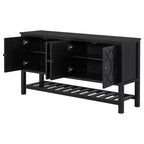 Consolle, Tavolo da divano in legno, Tavolo d'ingresso con 2 ante dal design poligonale, Consolle moderna per soggiorno, atrio, corridoio