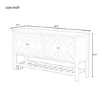 Consolle, Tavolo da divano in legno, Tavolo d'ingresso con 2 ante dal design poligonale, Consolle moderna per soggiorno, atrio, corridoio