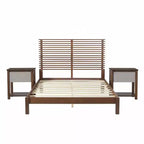 Set Camera da Letto Joy Modern 3 Pezzi in Legno con Testiera e 2 Comodini