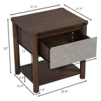 Set Camera da Letto Joy Modern 3 Pezzi in Legno con Testiera e 2 Comodini