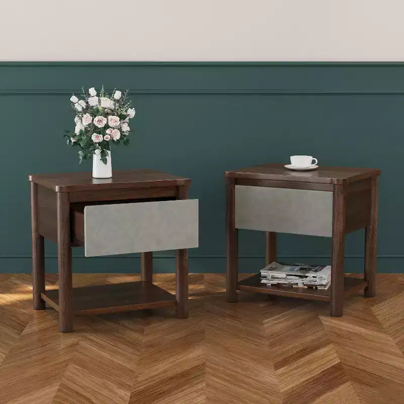 Set Camera da Letto Joy Modern 3 Pezzi in Legno con Testiera e 2 Comodini