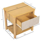 Set Camera da Letto Joy Modern 3 Pezzi in Legno con Testiera e 2 Comodini