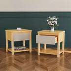 Set Camera da Letto Joy Modern 3 Pezzi in Legno con Testiera e 2 Comodini