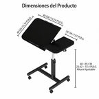 Tavolo Laterale / Servitore da Letto e Divano con Ruote, Scrivania Regolabile in Altezza per Laptop per Casa, Ufficio o Uso Comodino