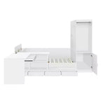 Letto completo con 6 cassetti, scrivania, armadio e guardaroba