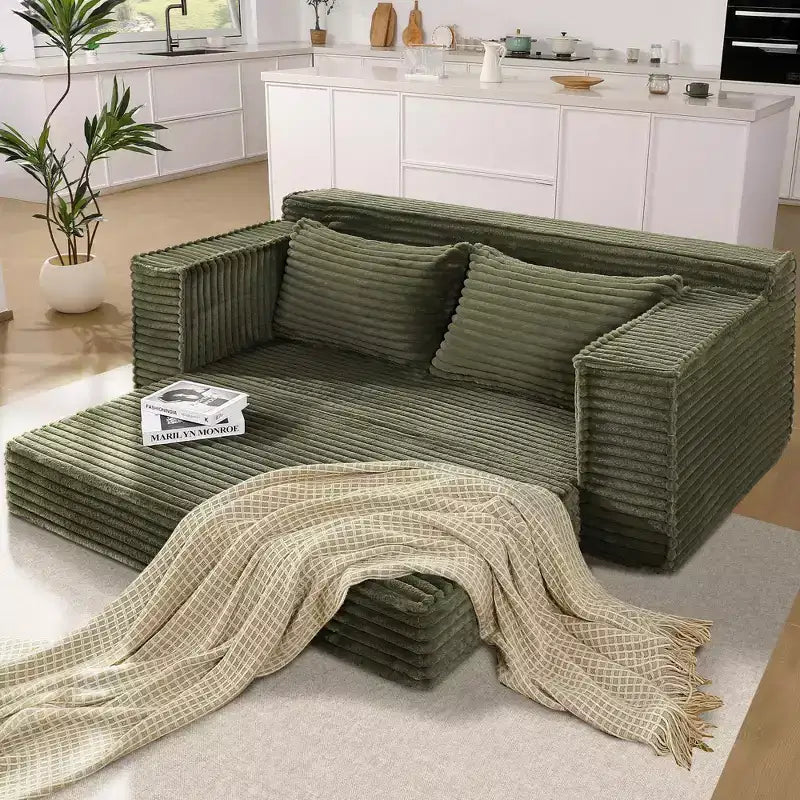 Divano Letto Convertibile, Divano Letto Senza Struttura con 2 Cuscini, Divano Estraibile Pieghevole, Divano Letto a Due Posti, Divano Futon per Soggiorno Camera da Letto