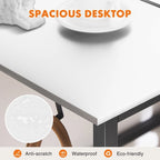 Moderner Computer-Schreibtisch für das Homeoffice mit Aufbewahrungstasche und Kopfhörerhaken für Schlafzimmer, Lernecken oder kleine Homeoffices