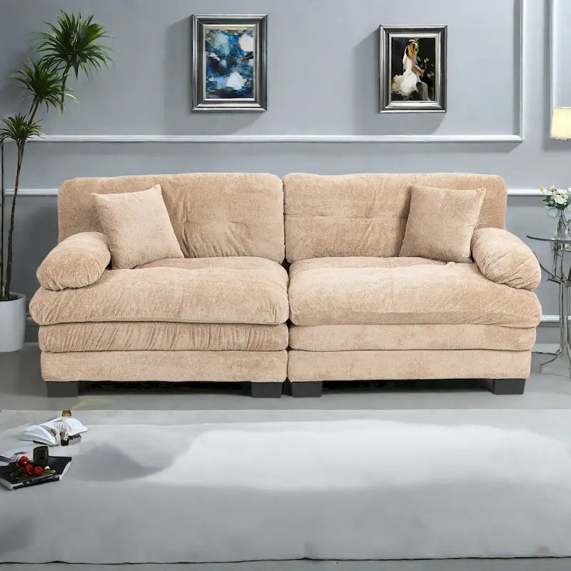 Divano imbottito a 3 posti con imbottitura in memory foam a doppio strato