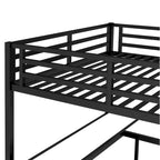 Metall-Hochbett mit Kleiderschrank und L-förmigem Schreibtisch - platzsparendes Bett in Queen-/Full-Größe mit Aufbewahrungswürfeln und Regalen für Jugendliche/Erwachsene