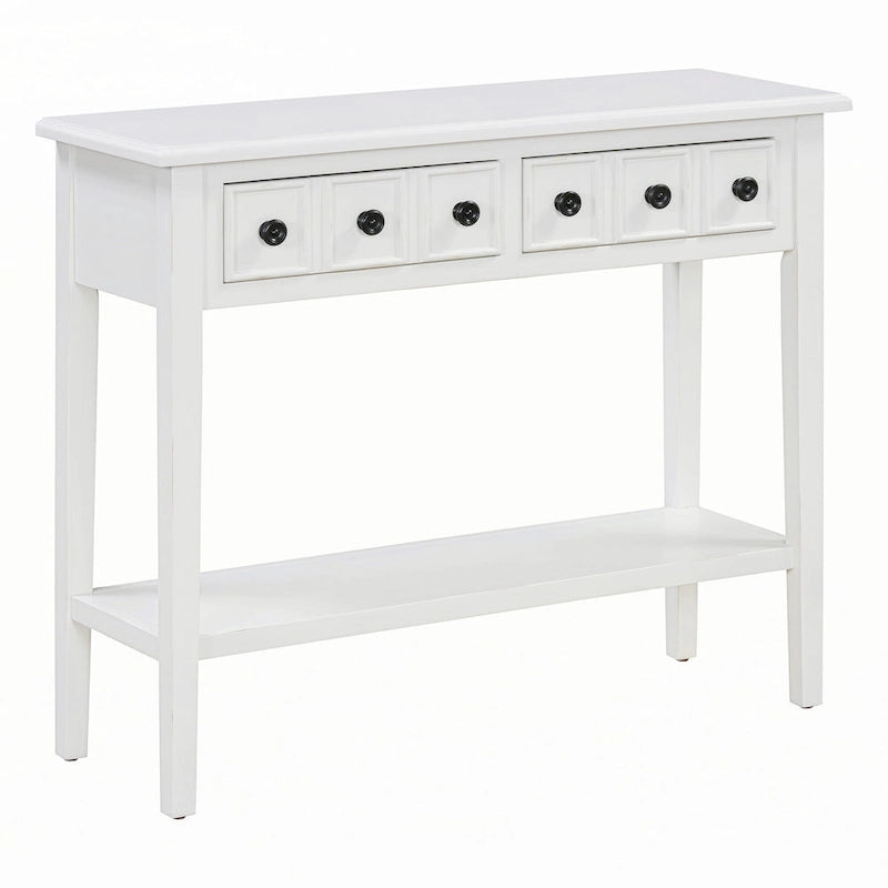 Table d’entrée avec 2 tiroirs (blanc)