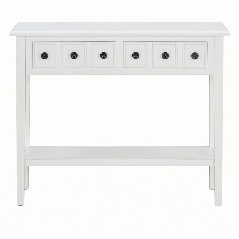 Table d’entrée avec 2 tiroirs (blanc)