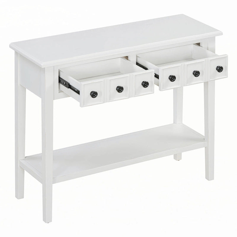 Table d’entrée avec 2 tiroirs (blanc)