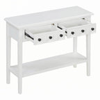 Table d’entrée avec 2 tiroirs (blanc)