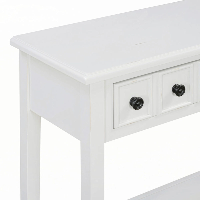Table d’entrée avec 2 tiroirs (blanc)