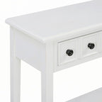 Table d’entrée avec 2 tiroirs (blanc)
