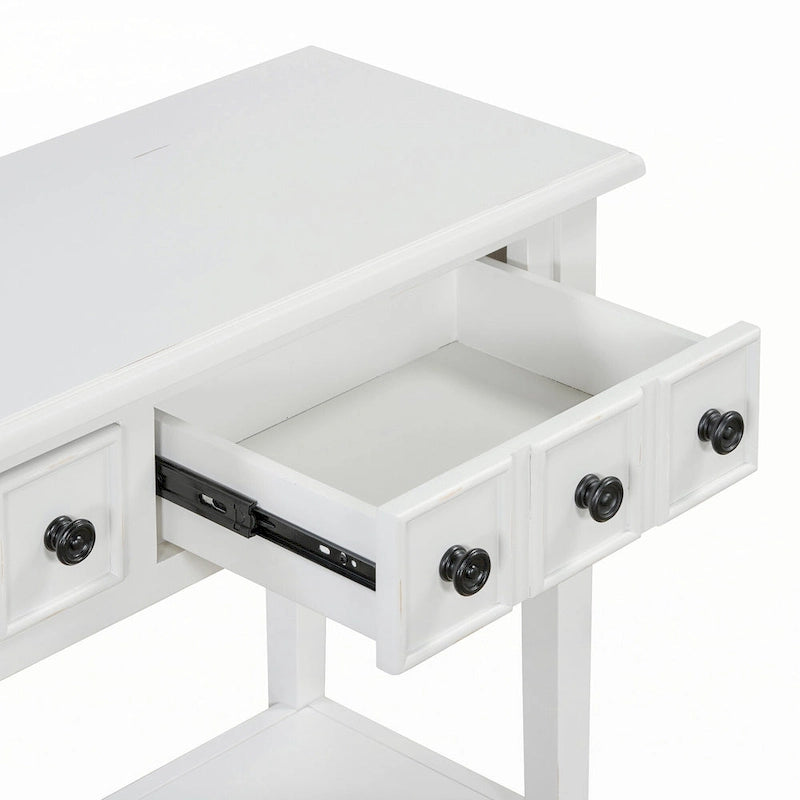 Table d’entrée avec 2 tiroirs (blanc)