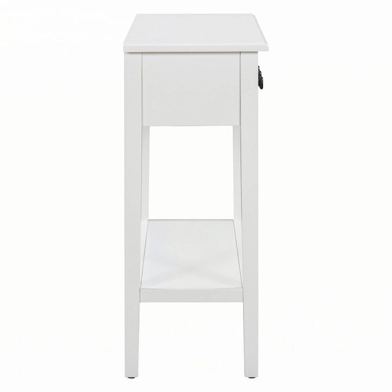 Table d’entrée avec 2 tiroirs (blanc)