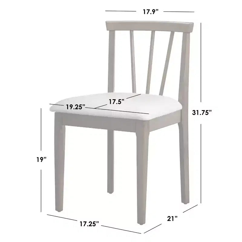 Sedia da pranzo imbottita Rochester Modern Spindle Beige/Noce