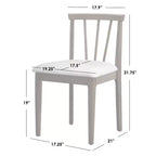 Sedia da pranzo imbottita Rochester Modern Spindle Beige/Noce