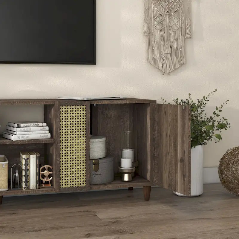 Mobile TV Mid-Century moderno da 70 pollici con cassetto